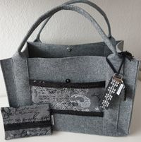 Shoppingbag Grau Ornamente