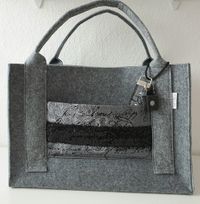 Shoppingbag Grau Schwarz