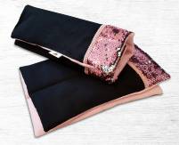 Bandagierunterlagen 10 Schwarz rosa silber Pailletten
